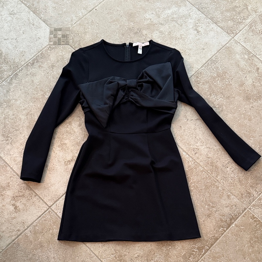 HUTCH Black Long Sleeve Dress with Bow